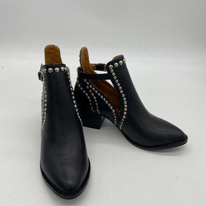 Women Pointed Toe Stacked Chunky High Heel Ankle Boot